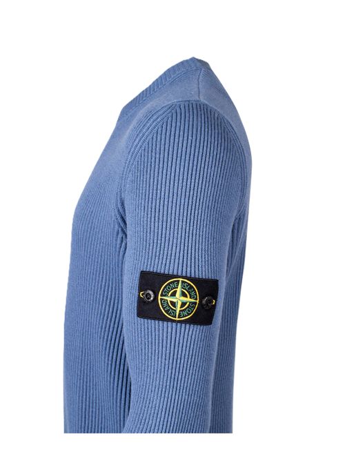 Stone Island Maglione a coste con applicazione blu steel Stone Island | K2S155100053S00C2V002B